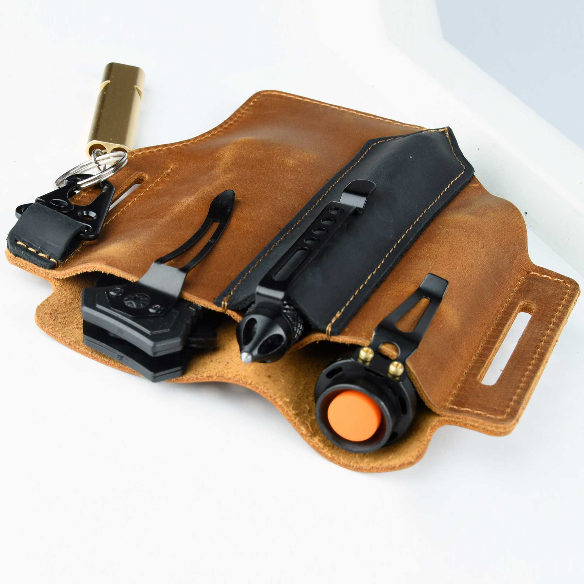 Men Travel Tactical Waist Bag  - مراجعة Leather Edc. Carry Pouch وسعره