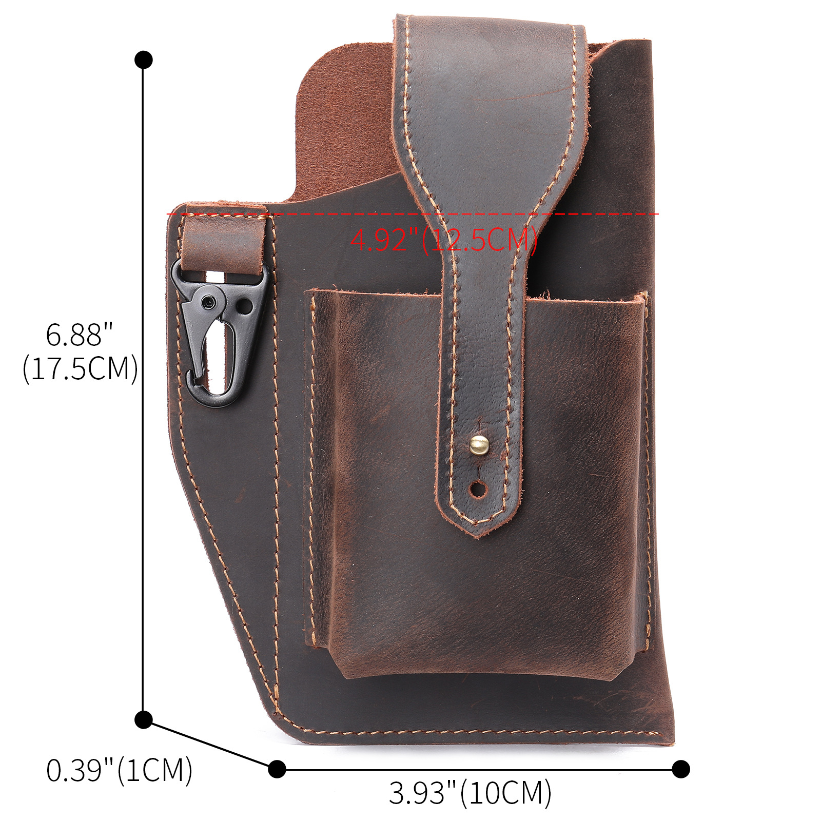 Crazy Horse Leather Phone Hols - مراجعة Leather Edc. Carry Pouch وسعره