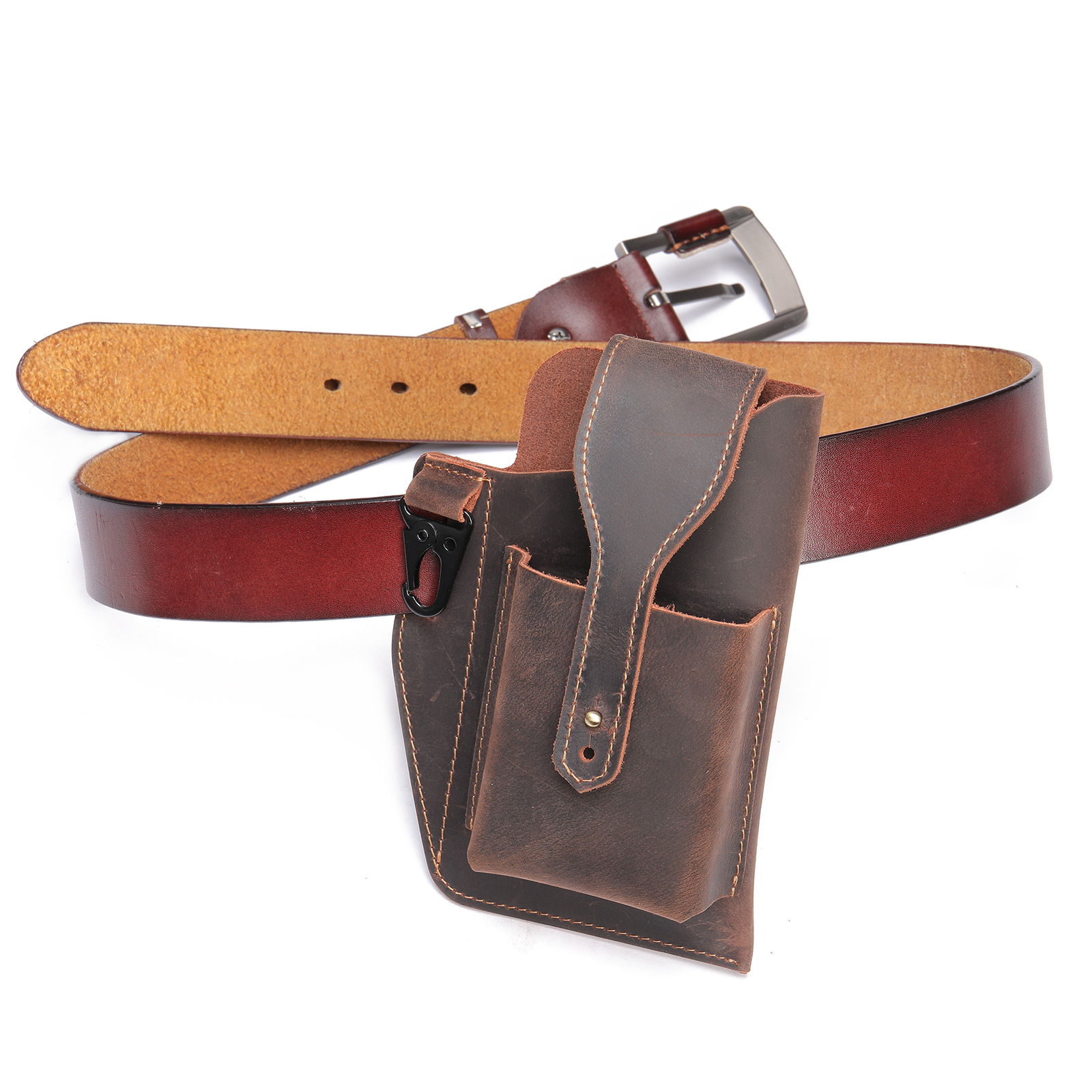 Crazy Horse Leather Phone Hols - مراجعة Leather Edc. Carry Pouch وسعره