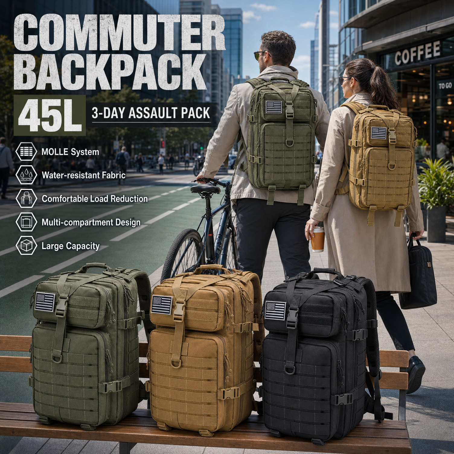 Men 45L Tactical Backpack Moll - مراجعة Edc Everyday Carry Bag وسعره