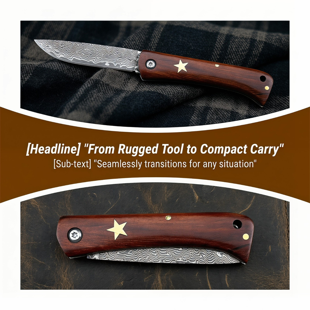 Compact Outdoor Survival Damas - مراجعة Edc Pocket Carry Fixed Blade وسعره